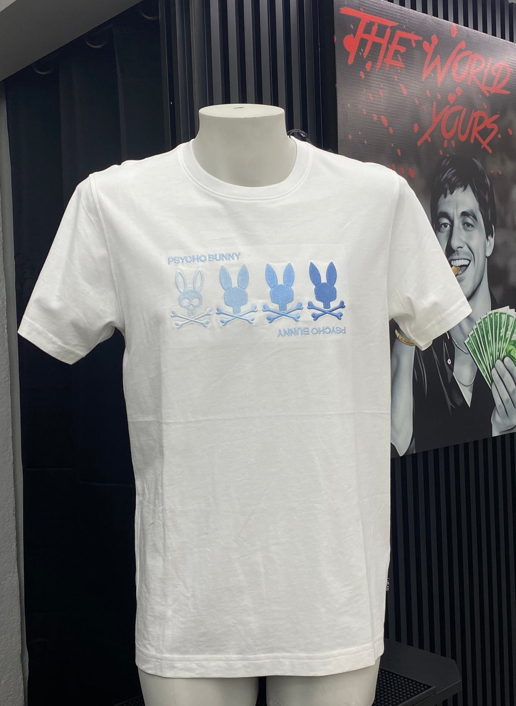 Playera Psycho Bunny Edición Especial - 100% Algodón Pima (Blanco)