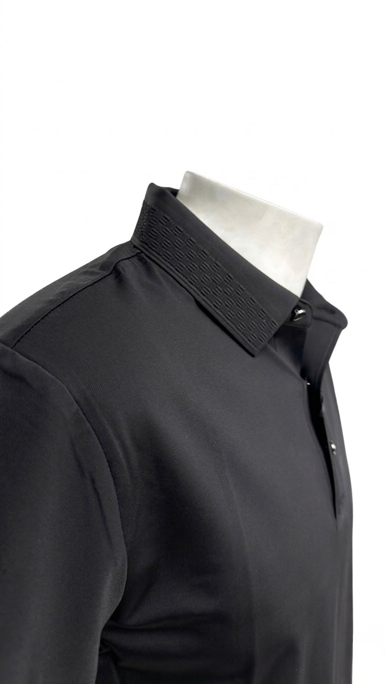 Polo Premium PAVINI – Edición Texturizada (Negro Élite)