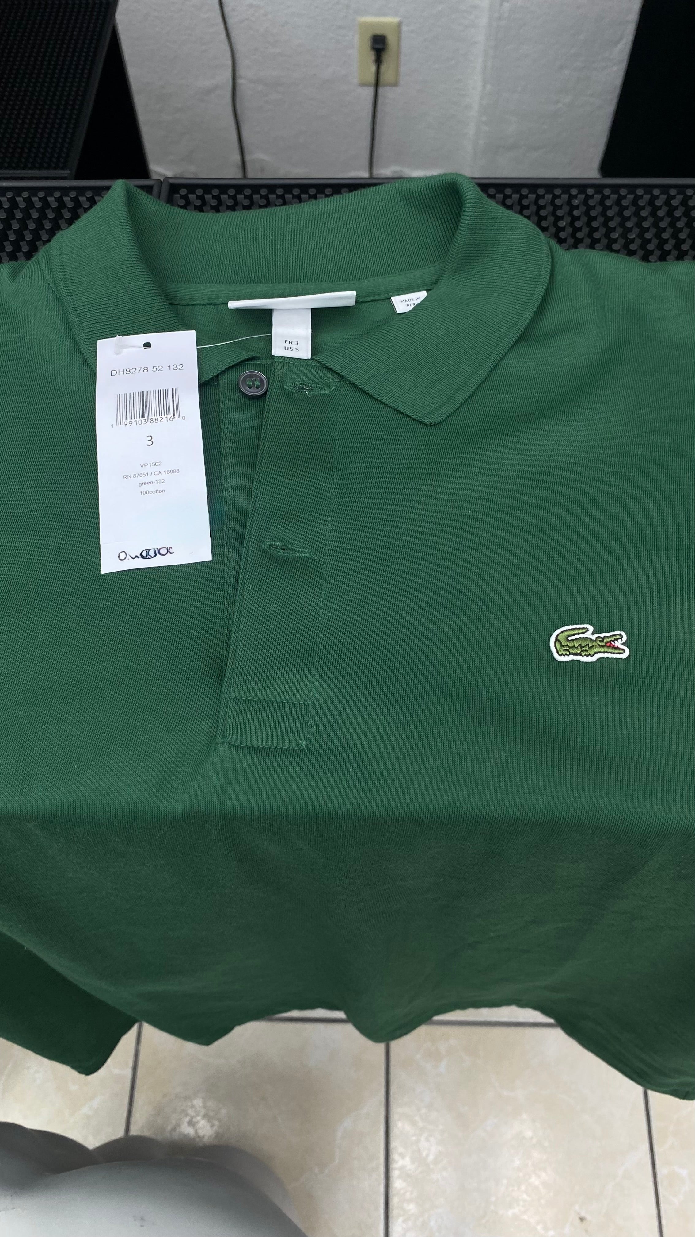 Playera Polo Lacoste Verde Original / Clásica de Algodón