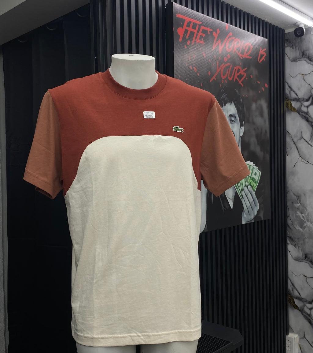 ⁠Playera Lacoste Original Bicolor / Diseño Contrastante⁠ talla M