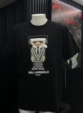 Karl Lagerfeld - Camiseta Gráfica Pixel Art (Negro)