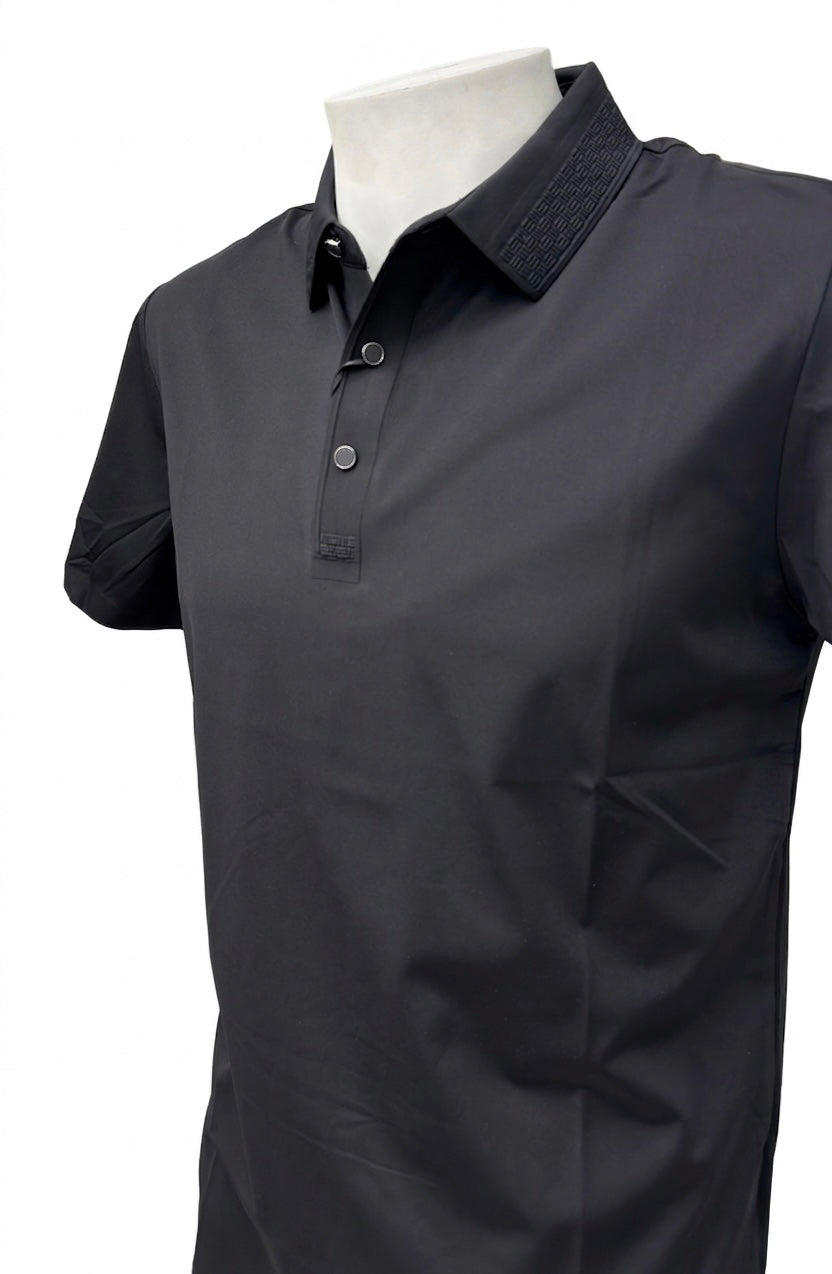 Polo Premium PAVINI – Edición Texturizada (Negro Élite)