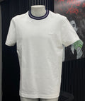 Playera Lacoste Regular Fit con Cuello Ribeteado (Blanca)